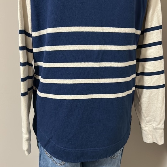 Vineyard Vines Funnel Neck Mixed Stripe Shep Shirt Relaxed Sweatshirt Sz S - Picture 8 of 11